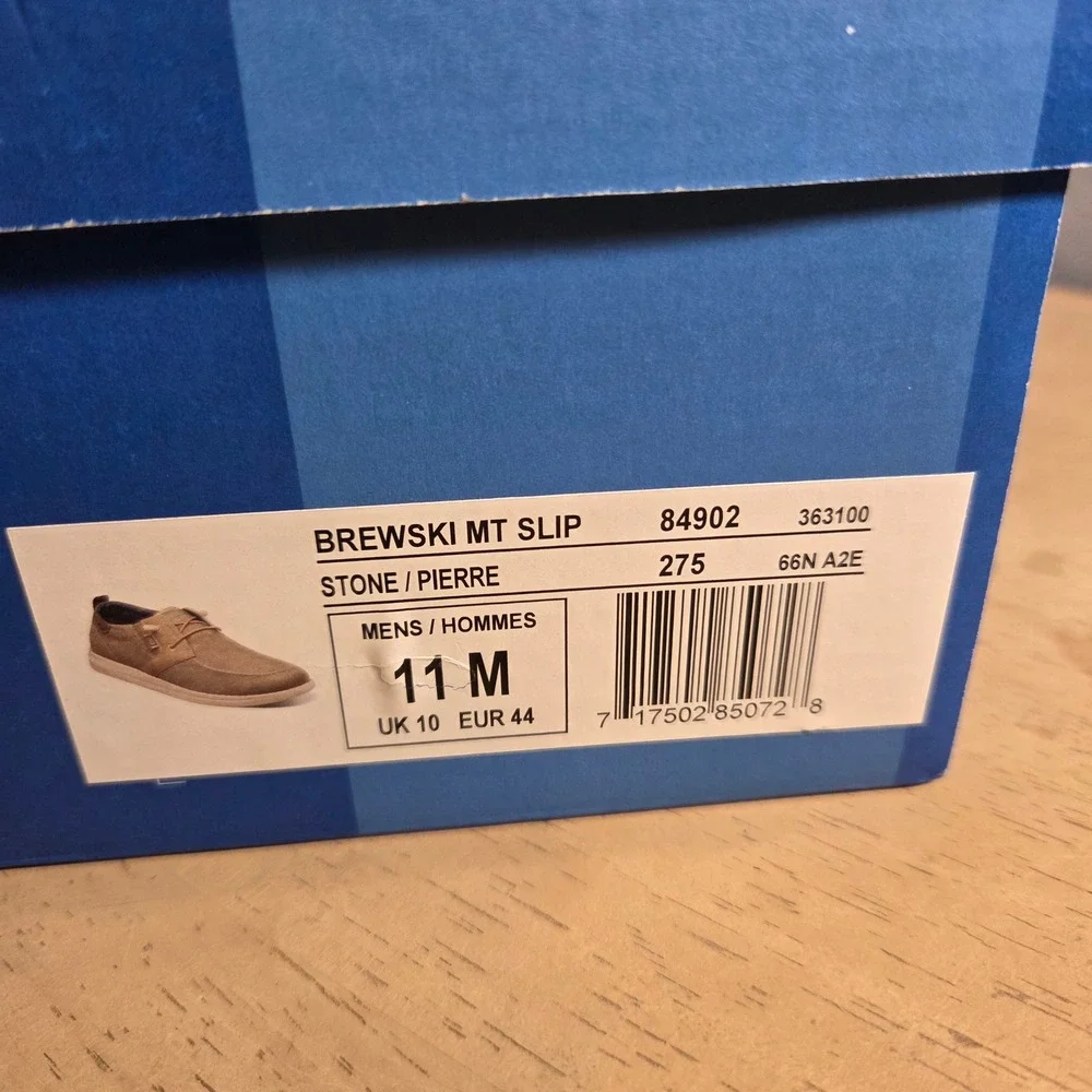 NEW Nunn Bush Brewski MT Slip Mens 11 M Stone Canvas Loafers Boat Shoes